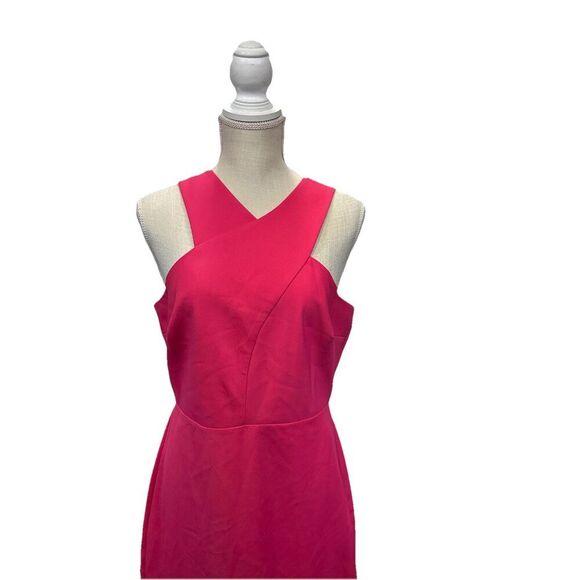 Sam Edelman Halter Neck Midi Dress Pink Size 10 Exposed Zip - Picture 5 of 9